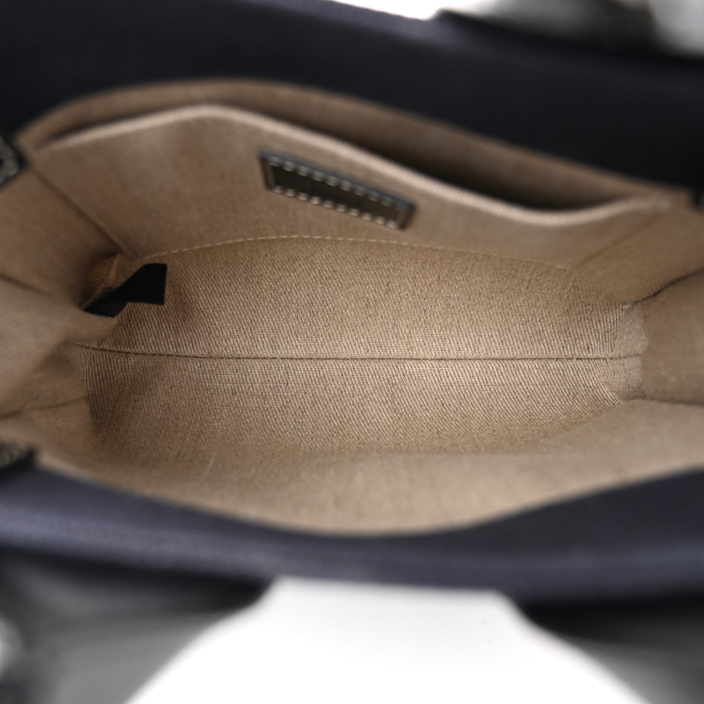 Calfskin Linen Small Woody Tote Deep Denim