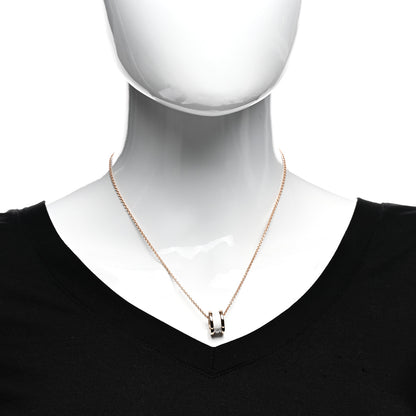 Bulgari 18K Rose Gold White Ceramic B.Zero1 Pendant Necklace 2 of 5