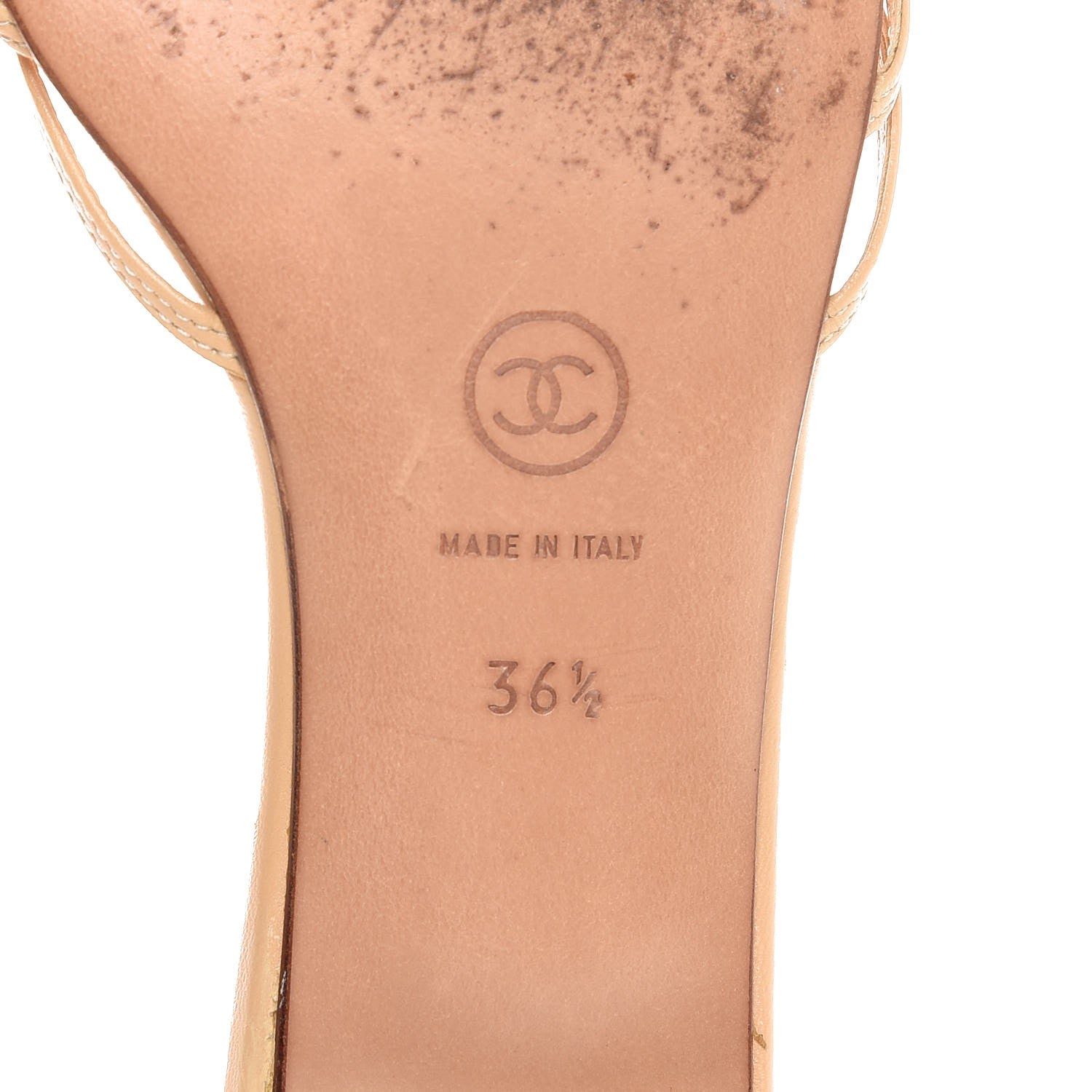 Chanel Lambskin CC Bow Sandals 36.5 Beige 8 of 11