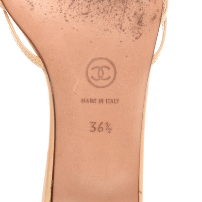 Chanel Lambskin CC Bow Sandals 36.5 Beige 8 of 11