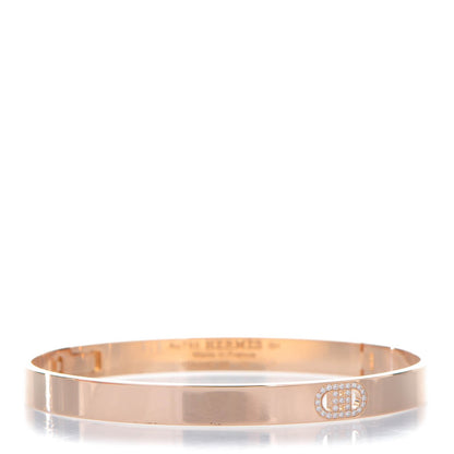 Hermes 18K Rose Gold Diamond PM H D'Ancre Bracelet SH 1 of 6