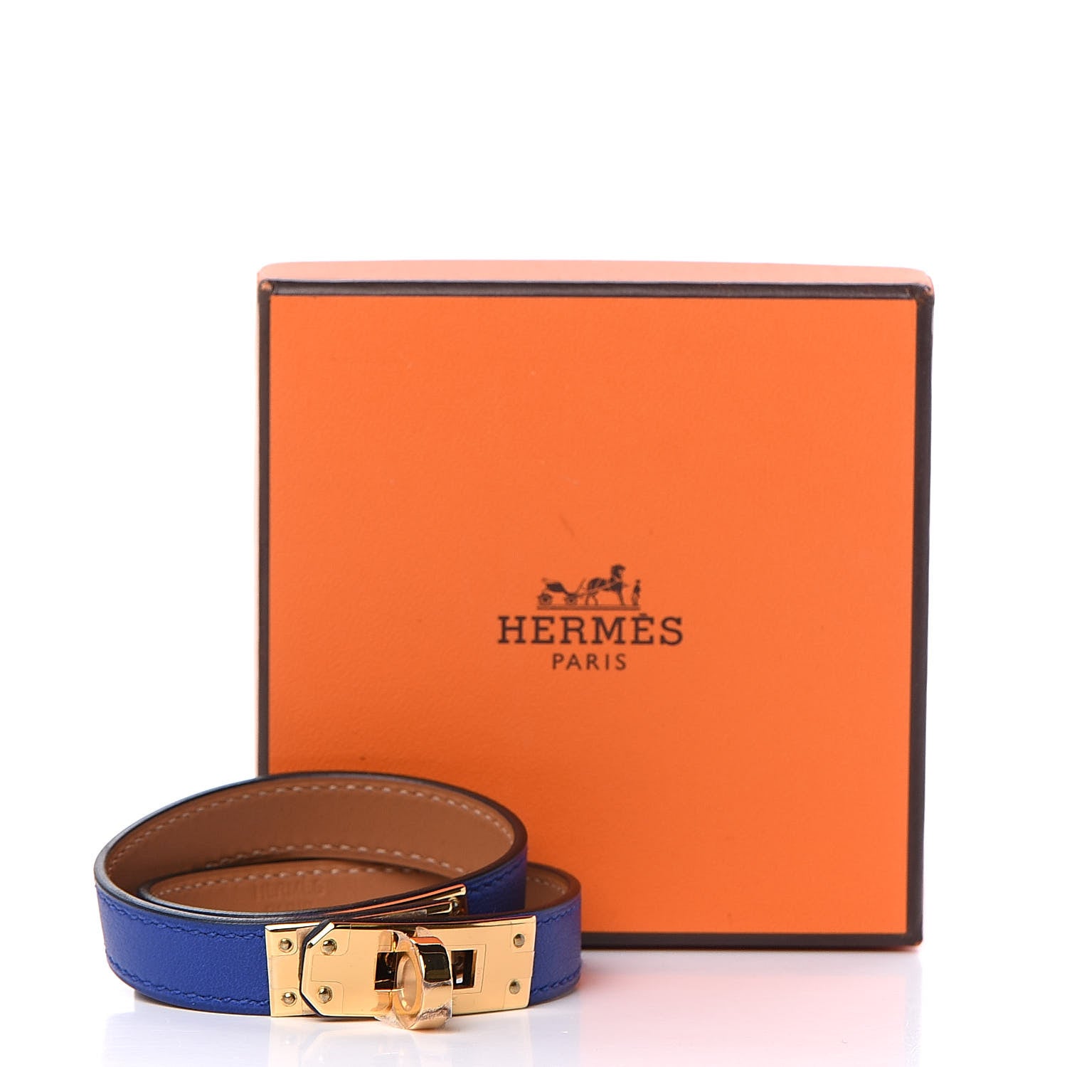 Hermes Swift Kelly Double Tour Bracelet T2 Bleu Electric 7 of 7
