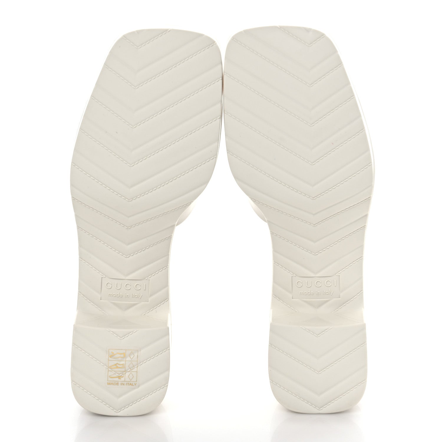 Gucci Rubber Gucci Logo Womens Platform 20/60mm Slide Sandals 35 Mystic White 5 of 8