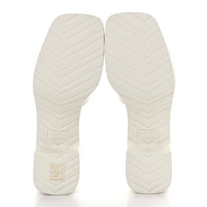 Gucci Rubber Gucci Logo Womens Platform 20/60mm Slide Sandals 35 Mystic White 5 of 8