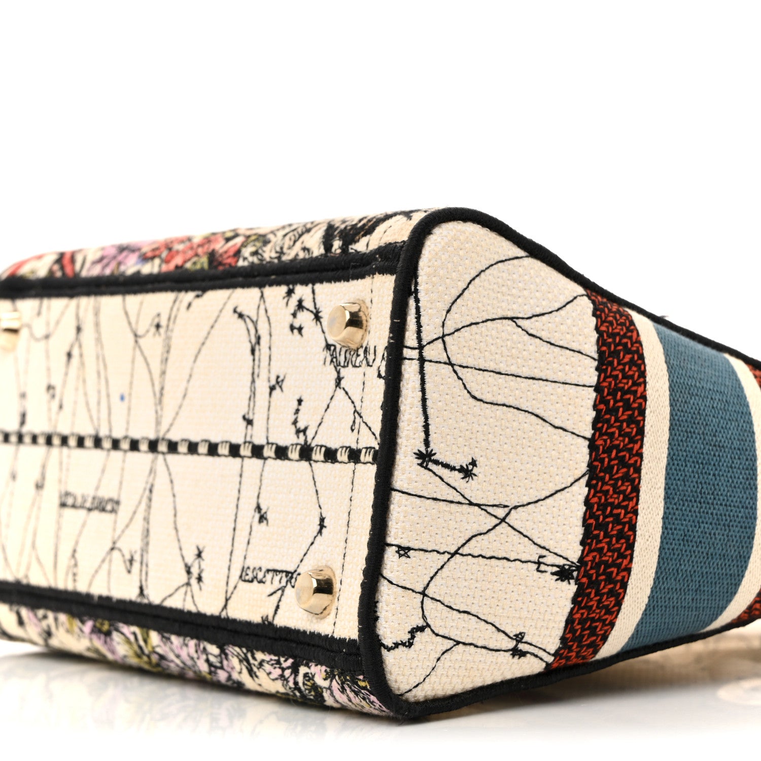 Christian Dior Canvas Constellation Embroidered Medium Lady D-Lite Latte Multicolor 10 of 14