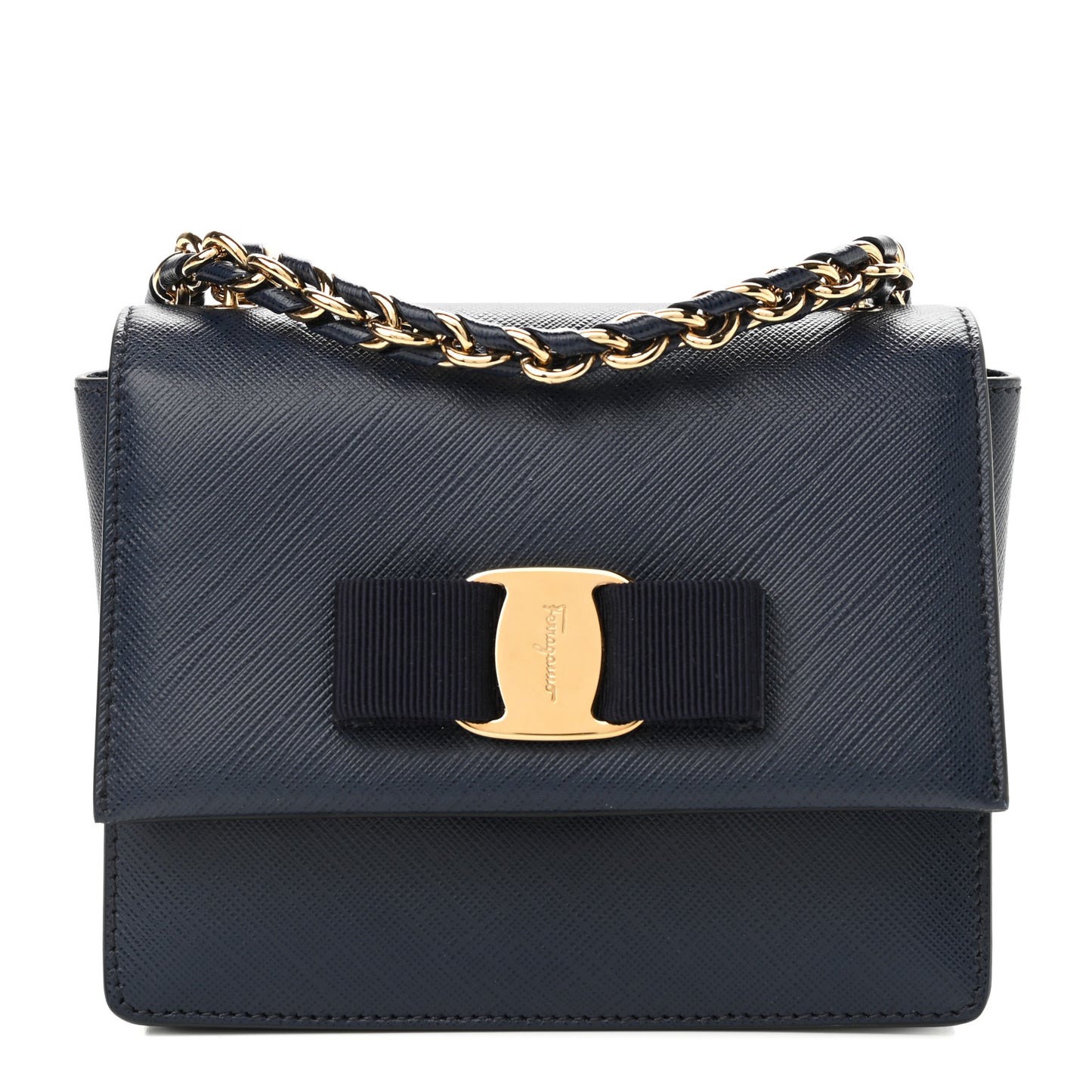 Printed Calfskin Ginny Crossbody Bag Oxford Blue