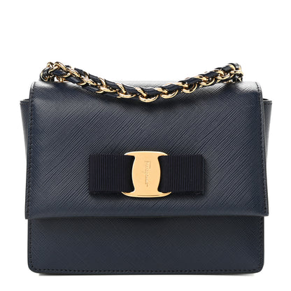 Salvatore Ferragamo Printed Calfskin Ginny Crossbody Bag Oxford Blue 1 of 12