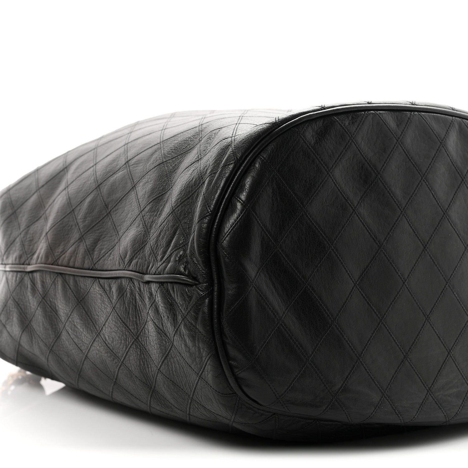 Chanel Lambskin Diamond Stitched Drawstring Shoulder Bag Black 11 of 12