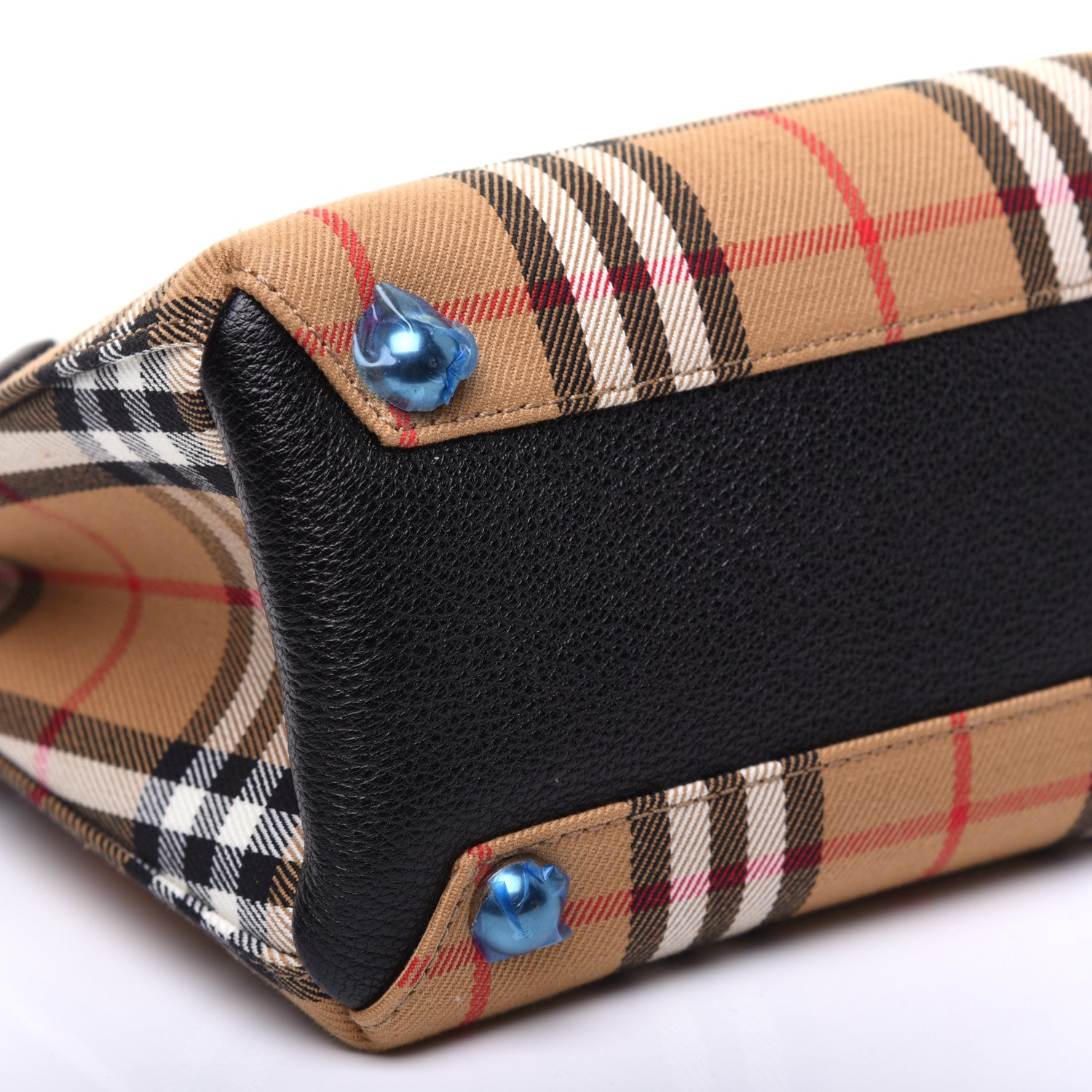 Burberry Goatskin Vintage Check Baby Banner Tote Black 6 of 17