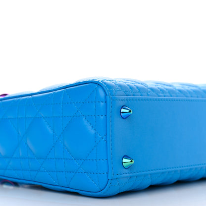 Christian Dior Lambskin Cannage Small Lady Dior Bright Blue 9 of 11