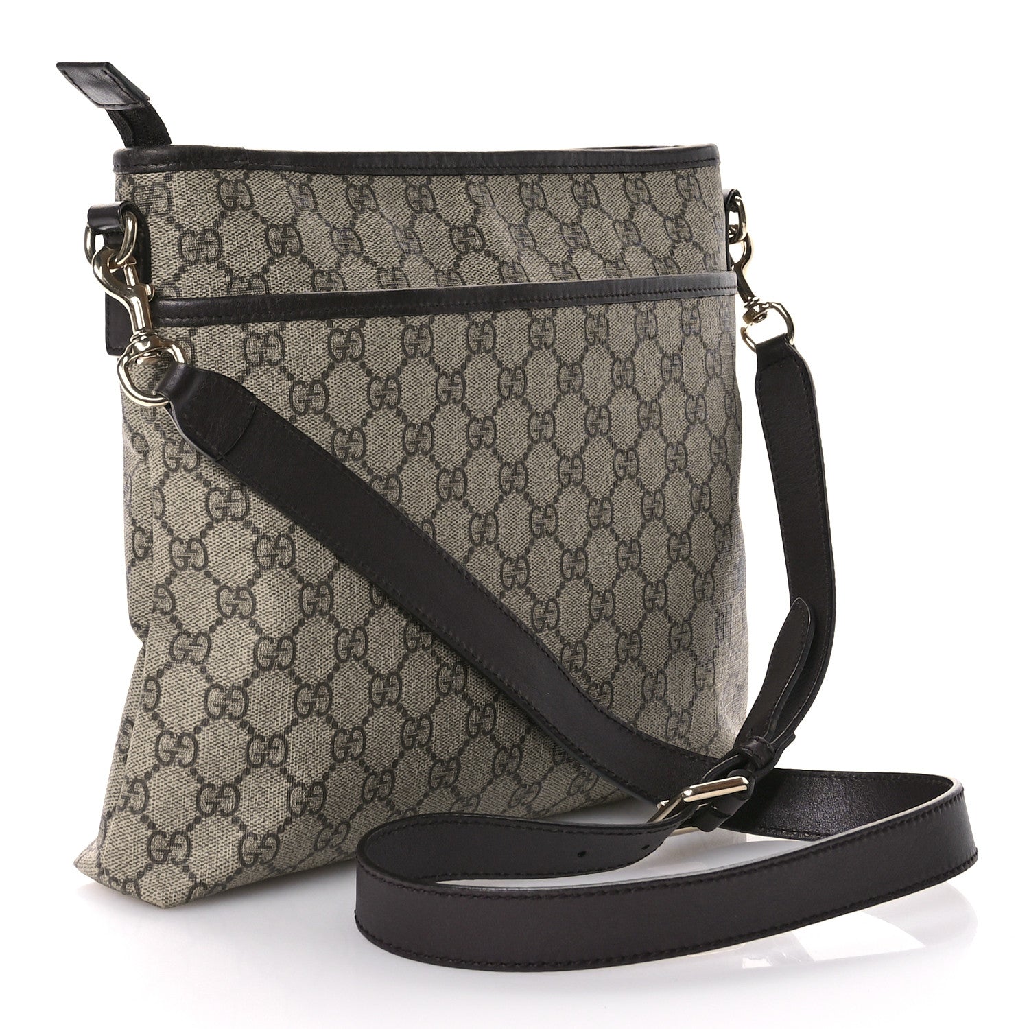 Gucci GG Plus Monogram Medium Flat Messenger Bag Dark Brown 3 of 10
