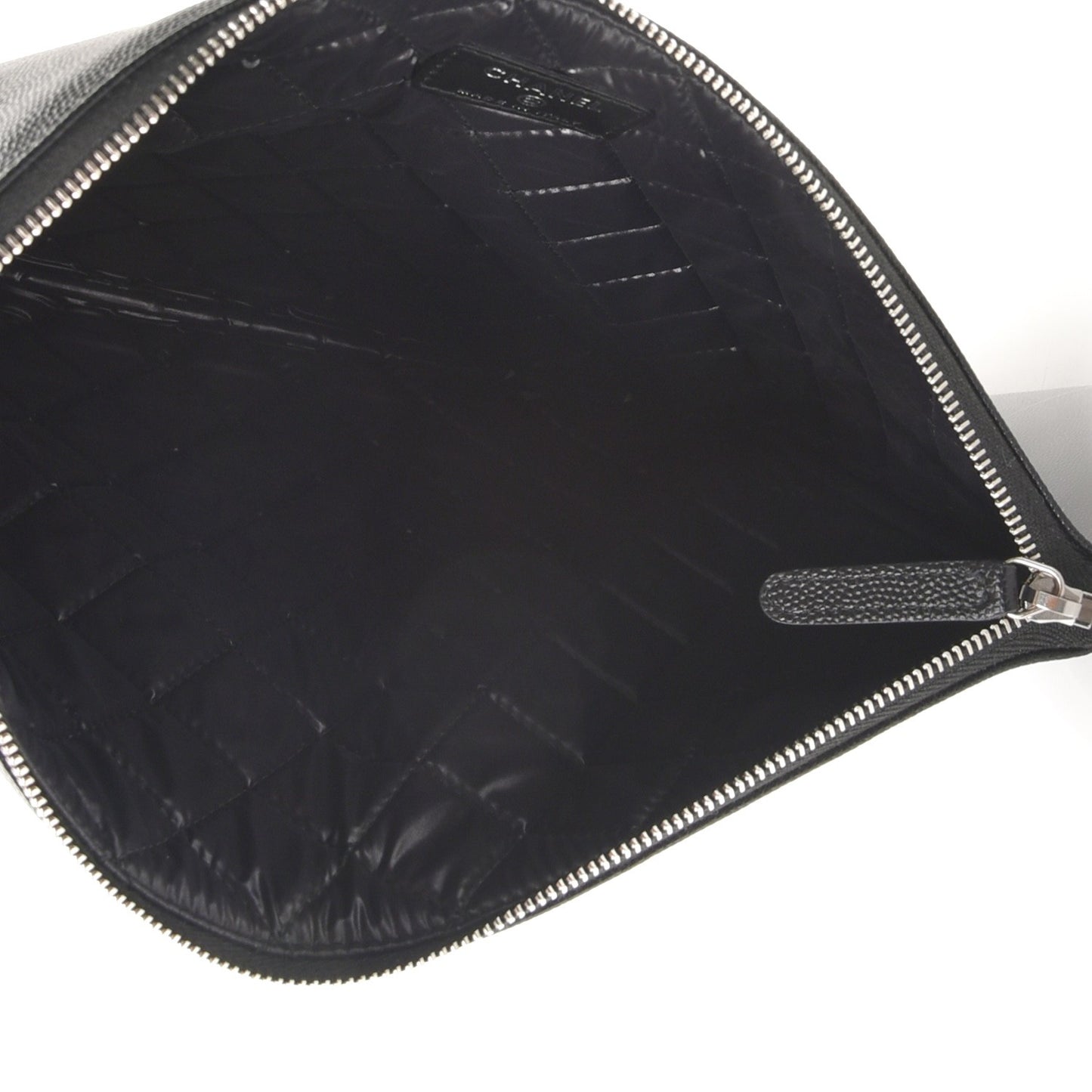 Caviar Studded Medium Deauville Pouch Black