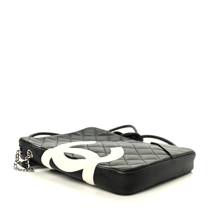 Chanel Calfskin Quilted Medium Cambon Messenger Black White 4 of 10