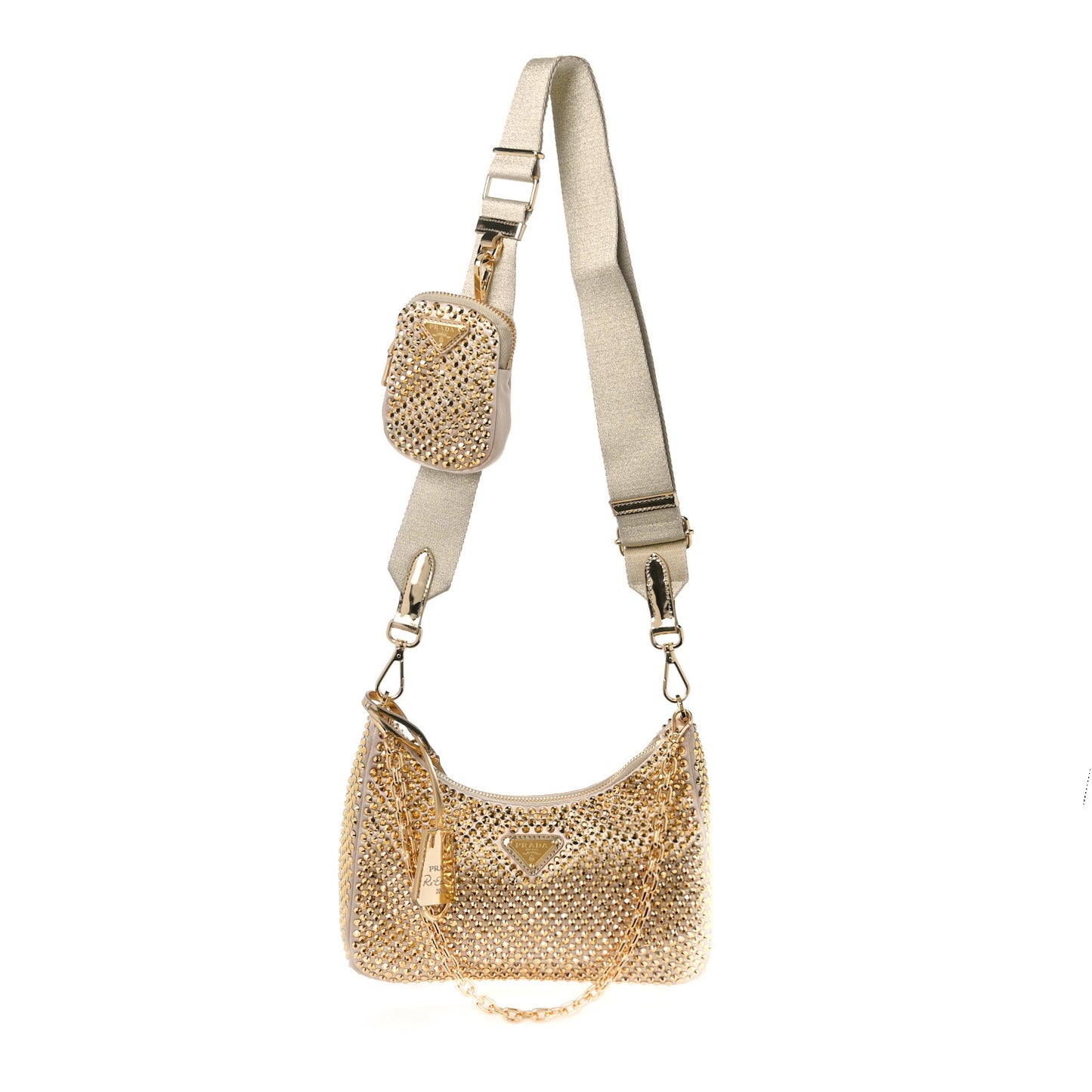 Satin Crystal Re-Edition 2005 Shoulder Bag Platino