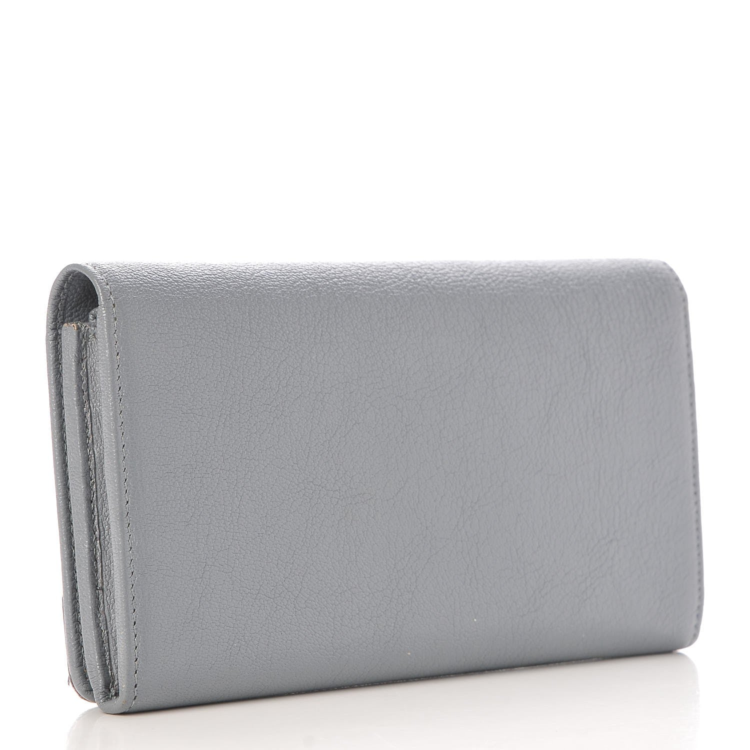 Balenciaga Chevre Gold Metallic Edge Hardware Continental Flap Wallet Bleu Acier 3 of 8