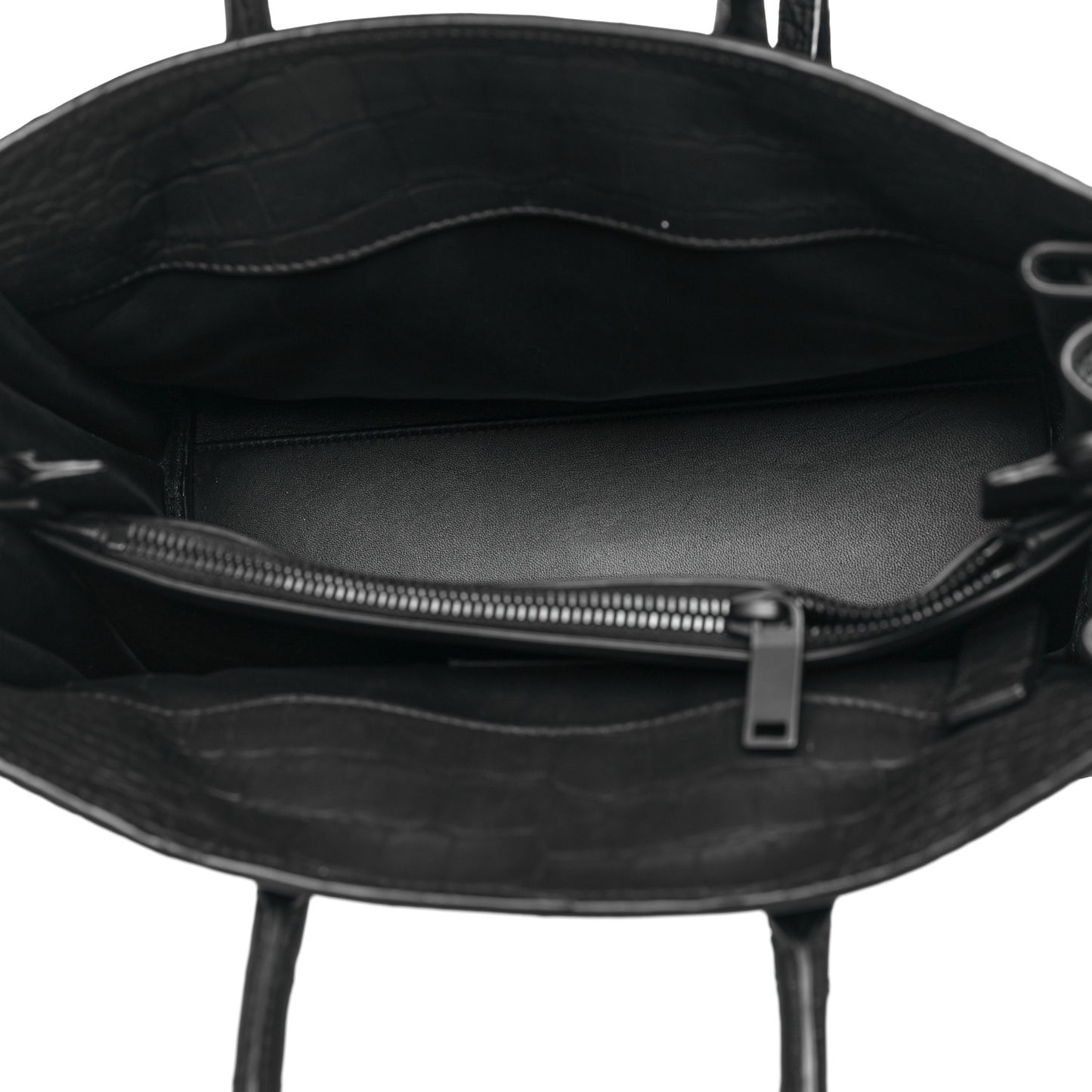 Matte Alligator Baby Souple Sac de Jour Cocco Carbone