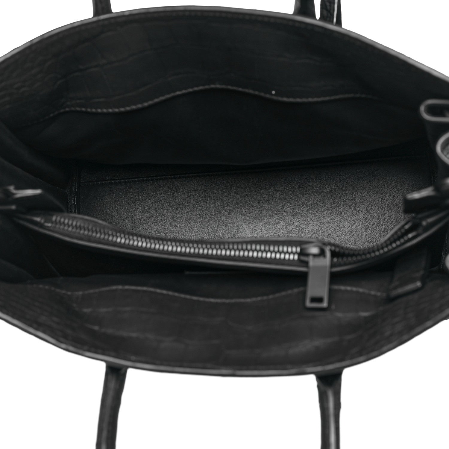 Saint Laurent Matte Alligator Baby Souple Sac de Jour Cocco Carbone 4 of 7