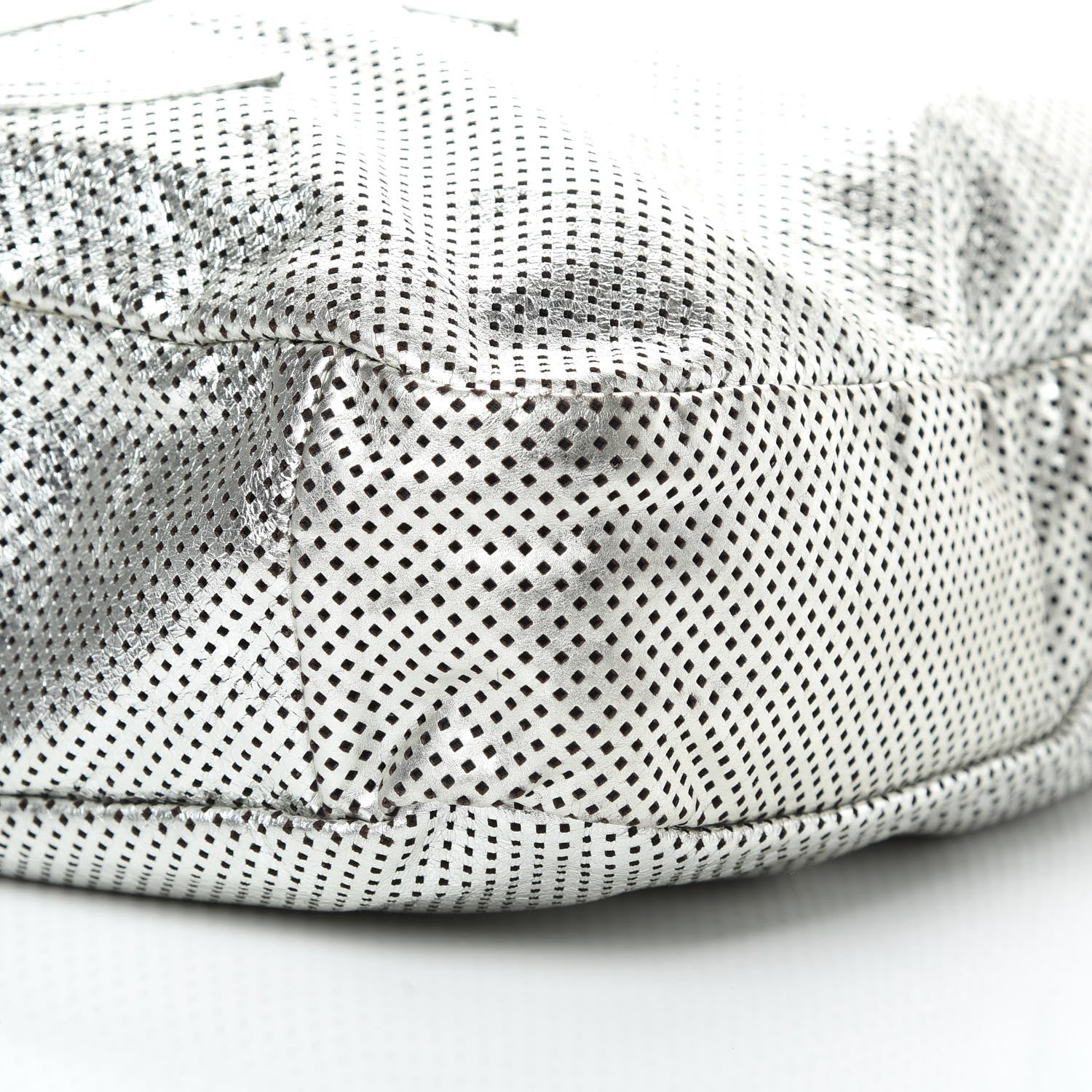 Chanel Metallic Glazed Calfskin Perforated Medium Rodeo Drive Tote Silver 11 of 14