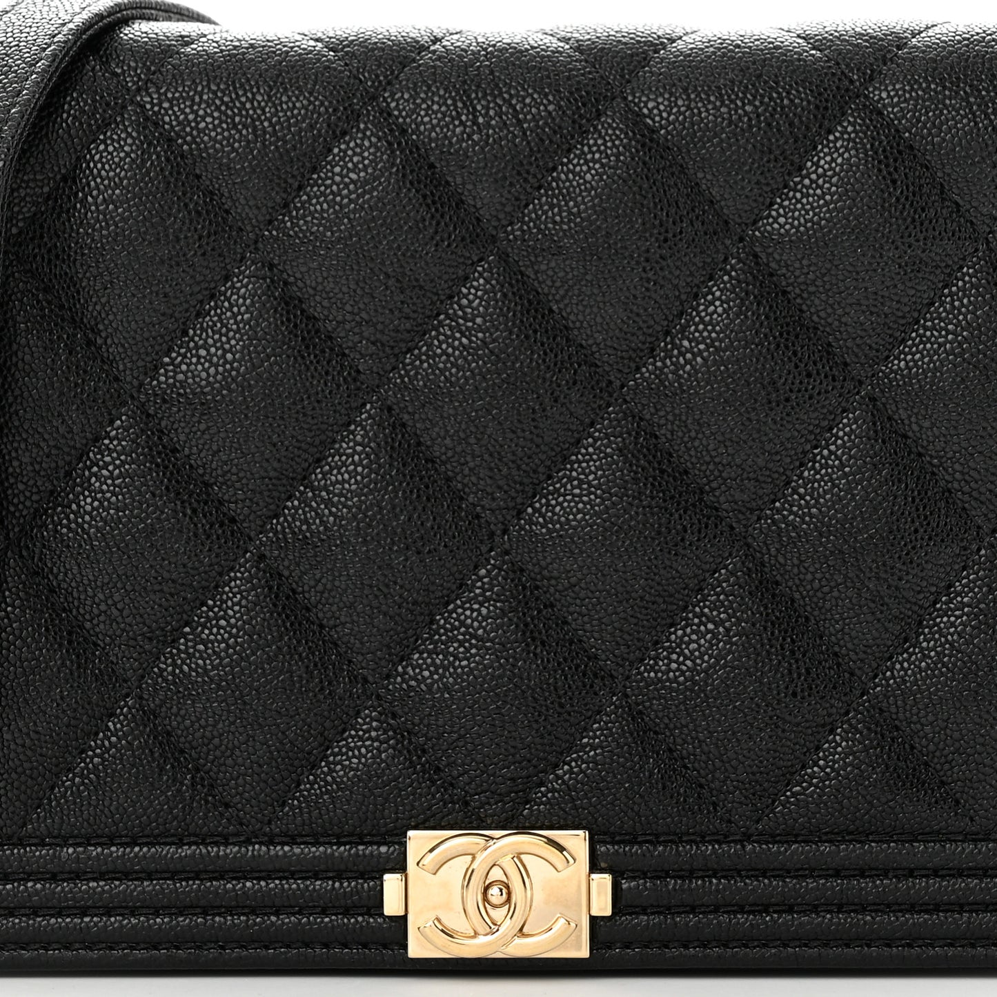Caviar Quilted Boy Wallet On Chain WOC Black