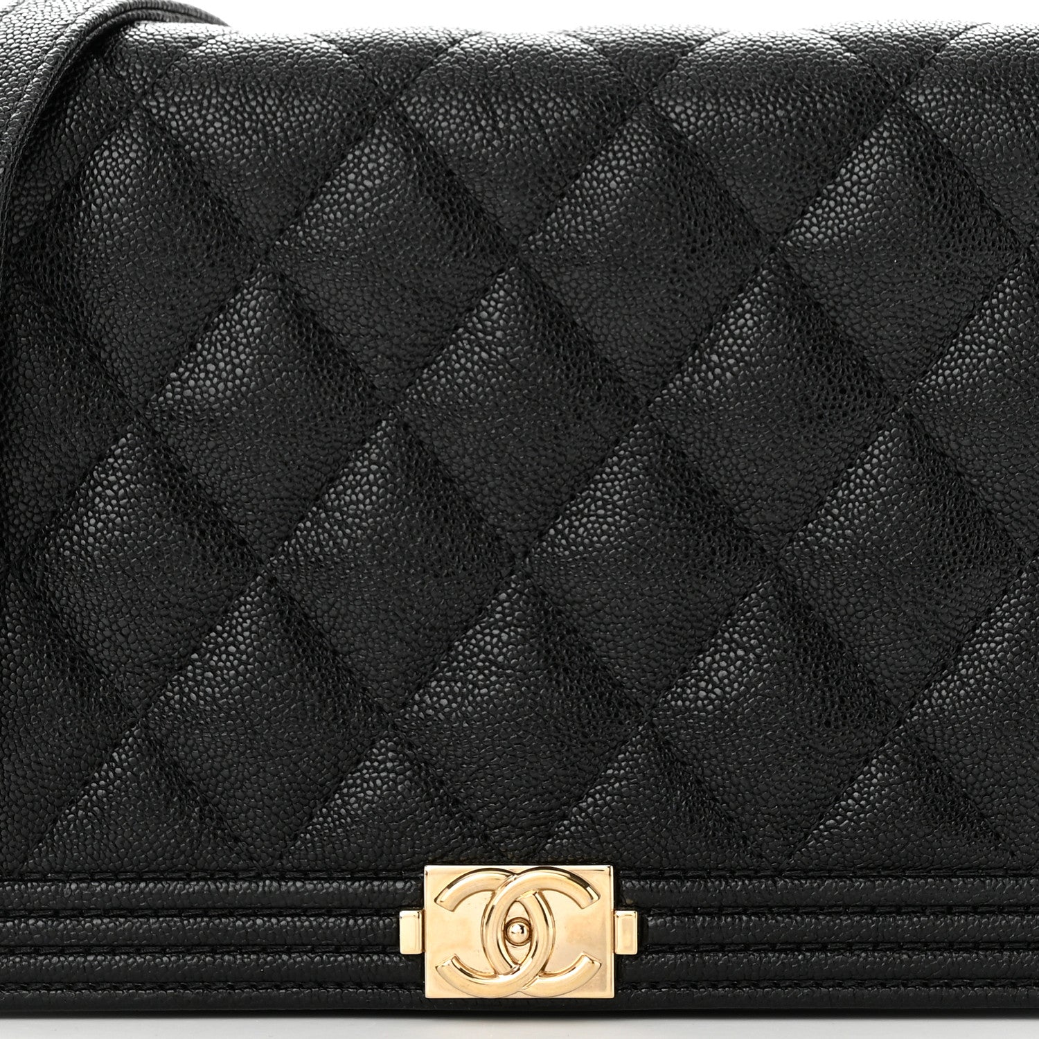 Chanel Caviar Quilted Boy Wallet On Chain WOC Black 9 of 12
