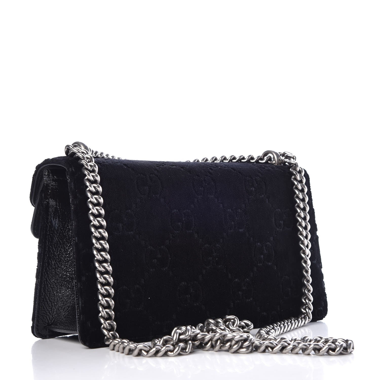 Gucci Velvet Skipper Crystal GG Monogram Small Dionysus Shoulder Bag Black Black Diamond 4 of 8