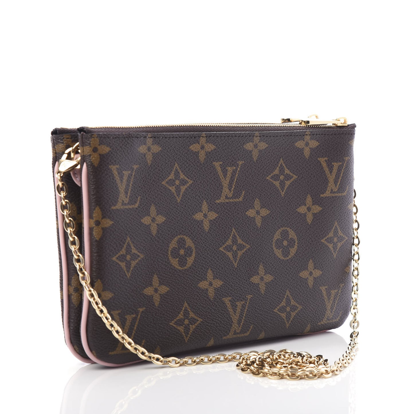 Monogram 2020 Christmas Animation Big Wheel Double Zip Pochette Rose Ballerine