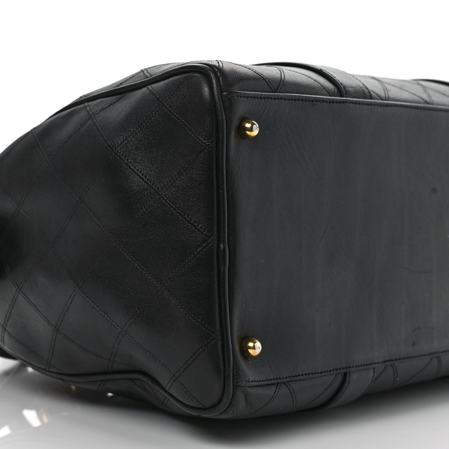 Chanel Calfskin Stitched CC Boston Black 8 of 12