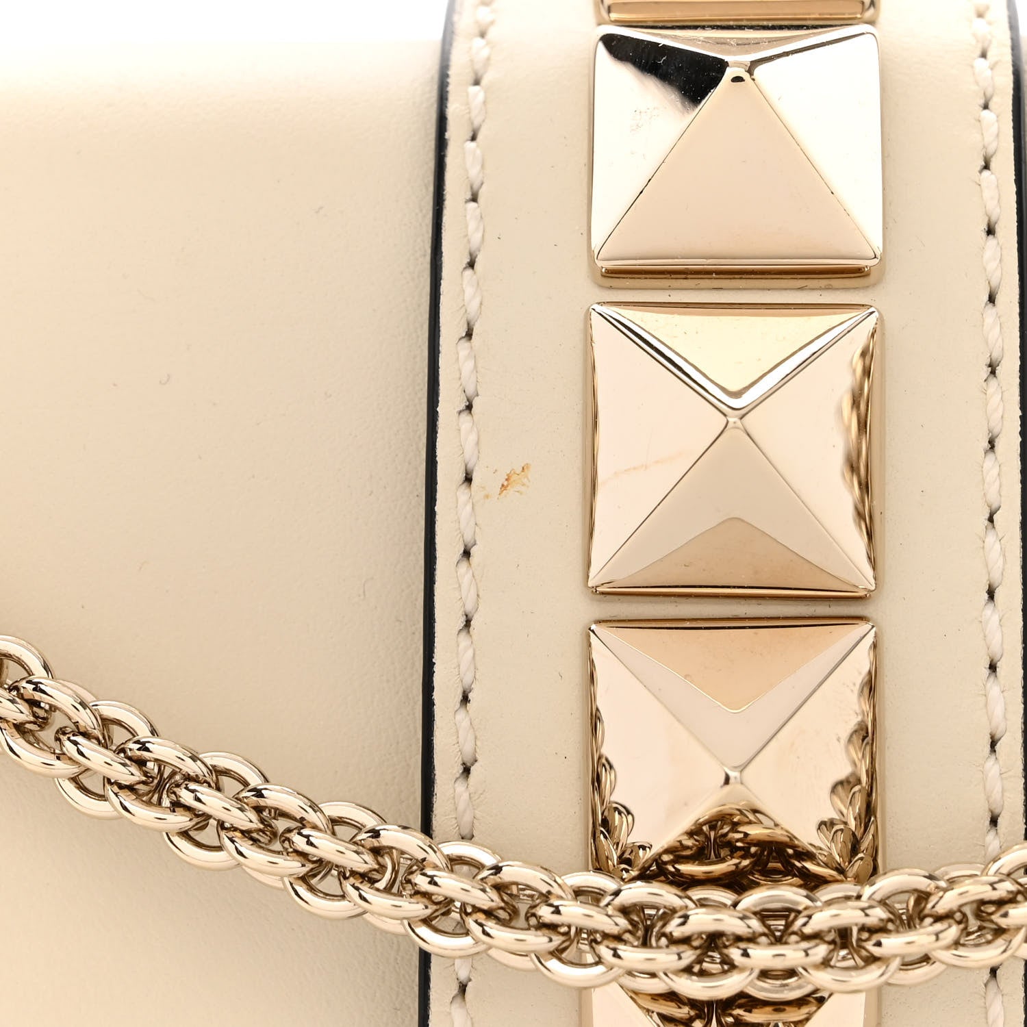 Valentino Garavani Vitello Medium Glam Lock Rockstud Flap Light Ivory 11 of 12