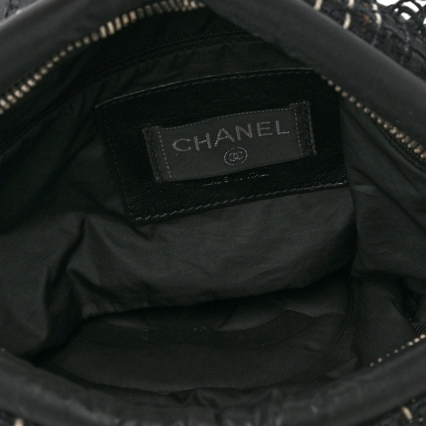 Nylon Tweed Coco Neige Belt Bag Black