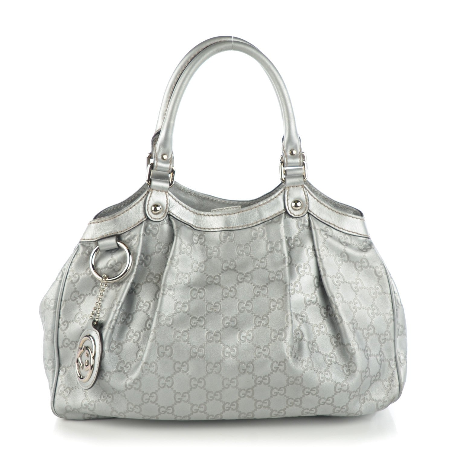 Gucci Guccissima Medium Sukey Tote Silver 1 of 8
