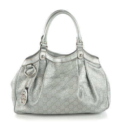 Gucci Guccissima Medium Sukey Tote Silver 1 of 8
