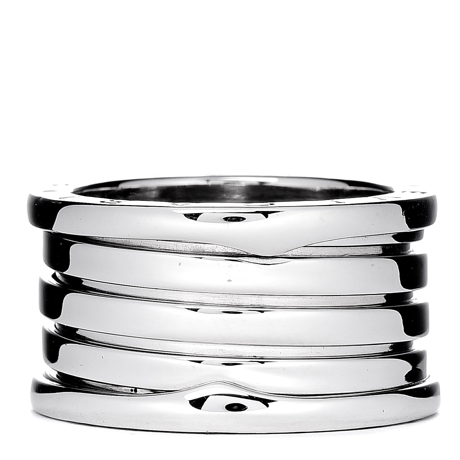 Bulgari 18K White Gold B.Zero1 5 Band Ring 56 7.5 3 of 4