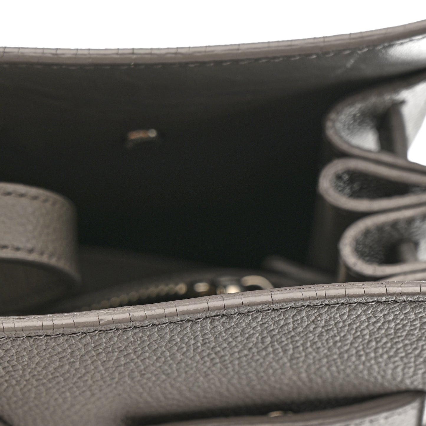 Grained Calfskin Small Sac De Jour Fog