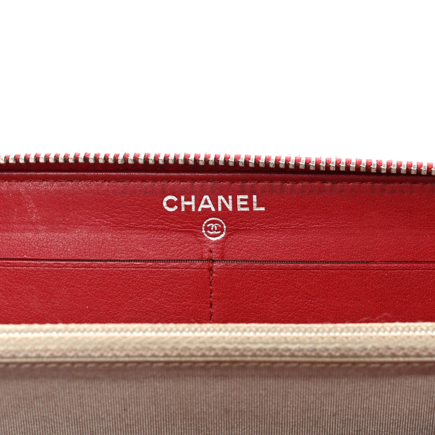 Chanel Patent Quilted Brilliant Zip Around Wallet Red 6 of 8