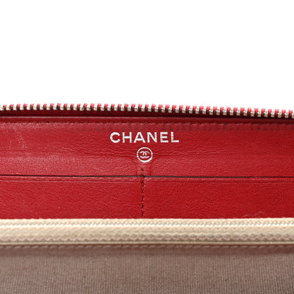 Chanel Patent Quilted Brilliant Zip Around Wallet Red 6 of 8