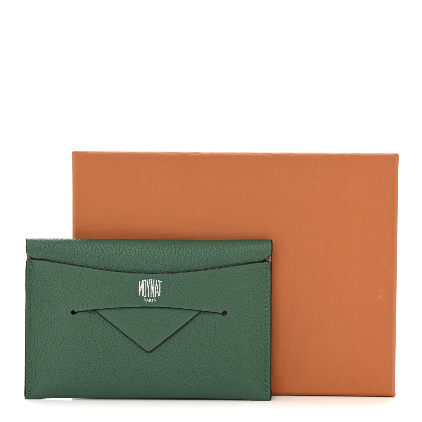 Taurillon Blush Envelope Passport Holder Emerald Tourterelle