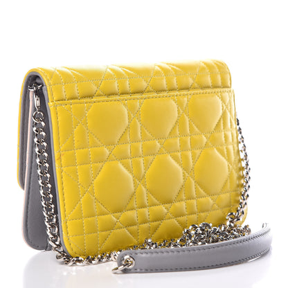 Christian Dior Lambskin Cannage Tri-Color Mini Miss Dior Promenade Pouch Jaune Vif 3 of 10