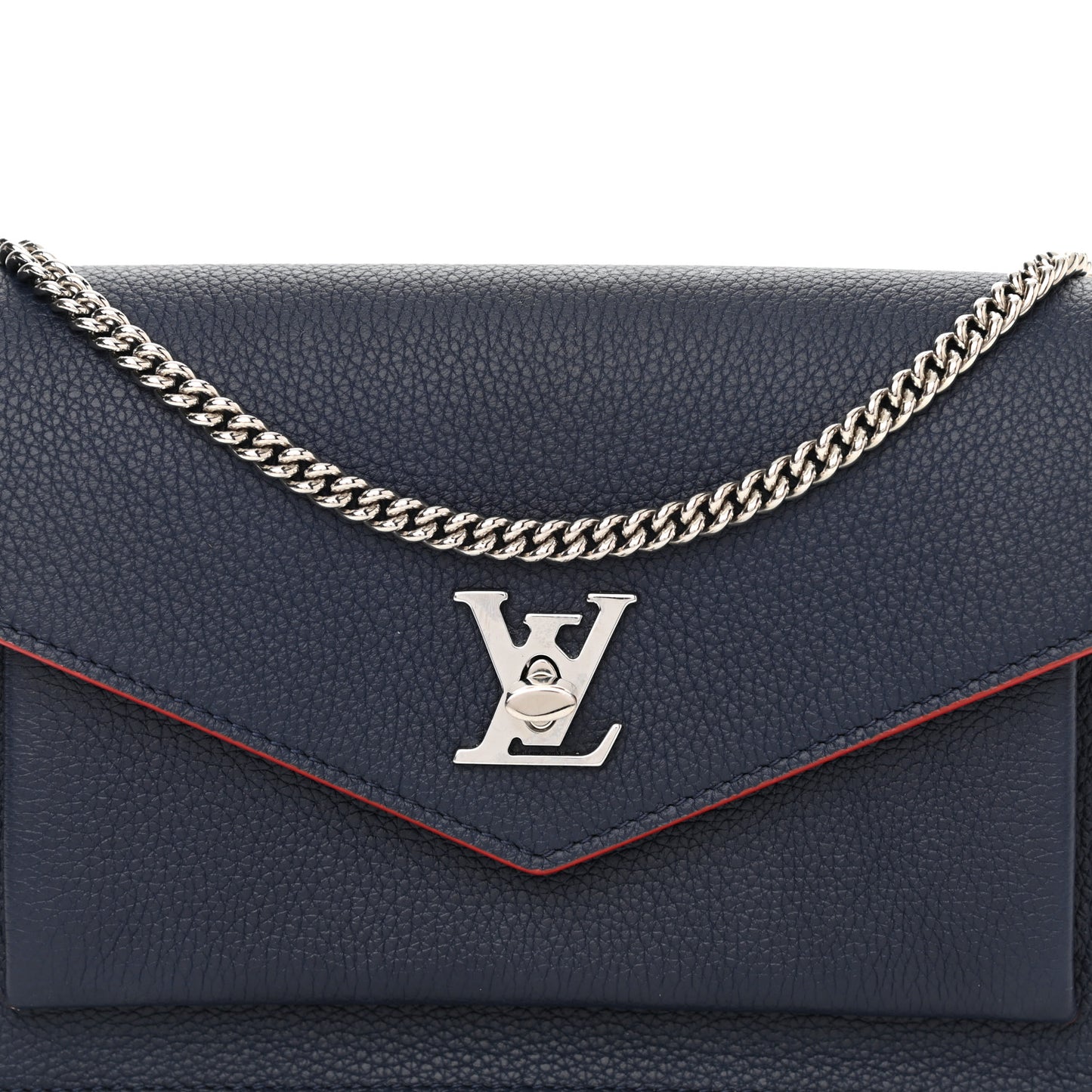 Soft Calfskin My Lockme Chain Pochette Marine Rouge