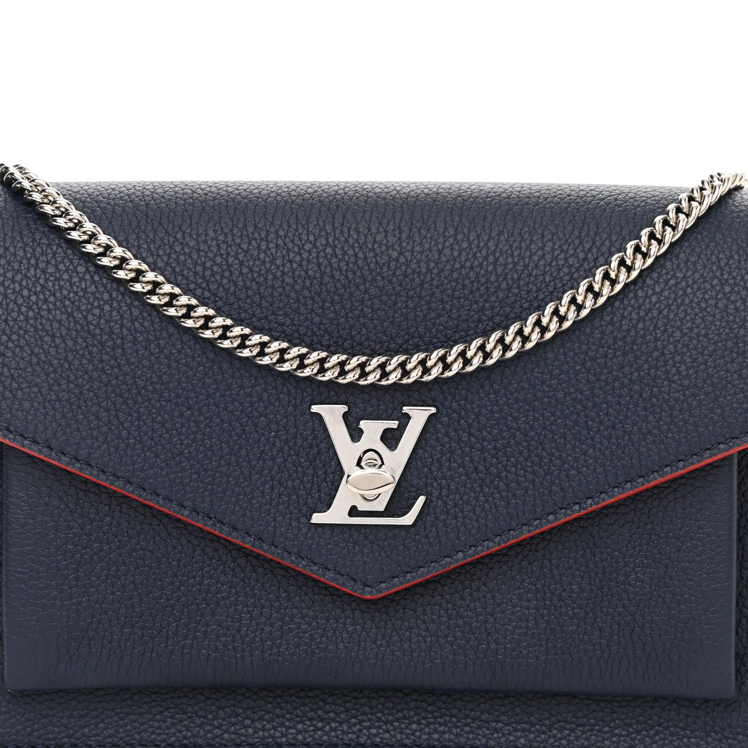 Louis Vuitton Soft Calfskin My Lockme Chain Pochette Marine Rouge 8 of 10