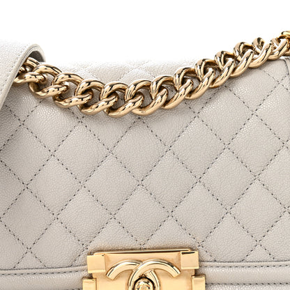 Chanel Caviar Quilted Small Boy Flap Light Grey 8 of 10