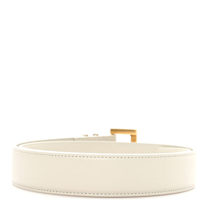 Saint Laurent Smooth Calfskin Monogram Square Buckle Belt 75 30 Crema Soft 2 of 5
