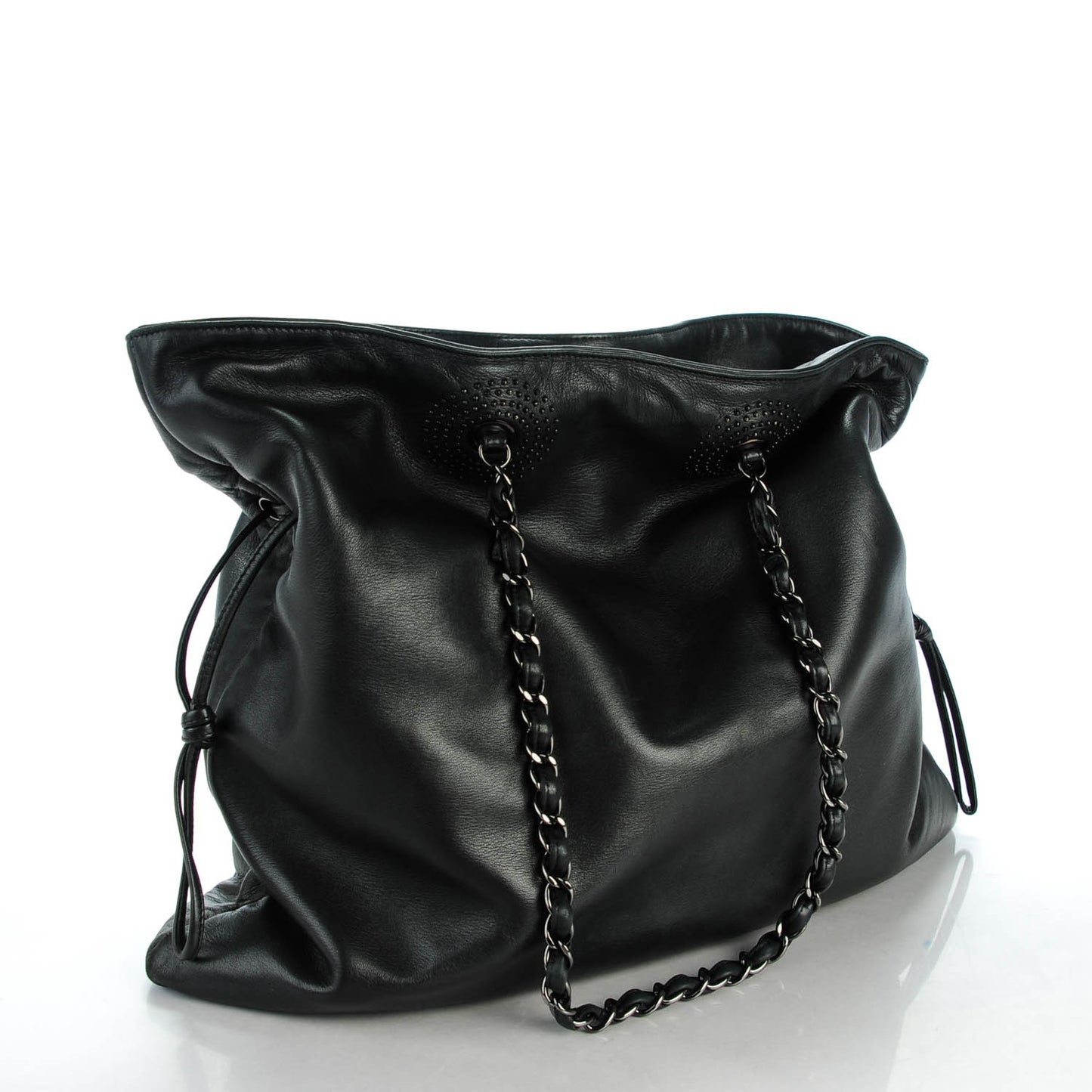 Lambskin CC Studded Bonbons Tote Black
