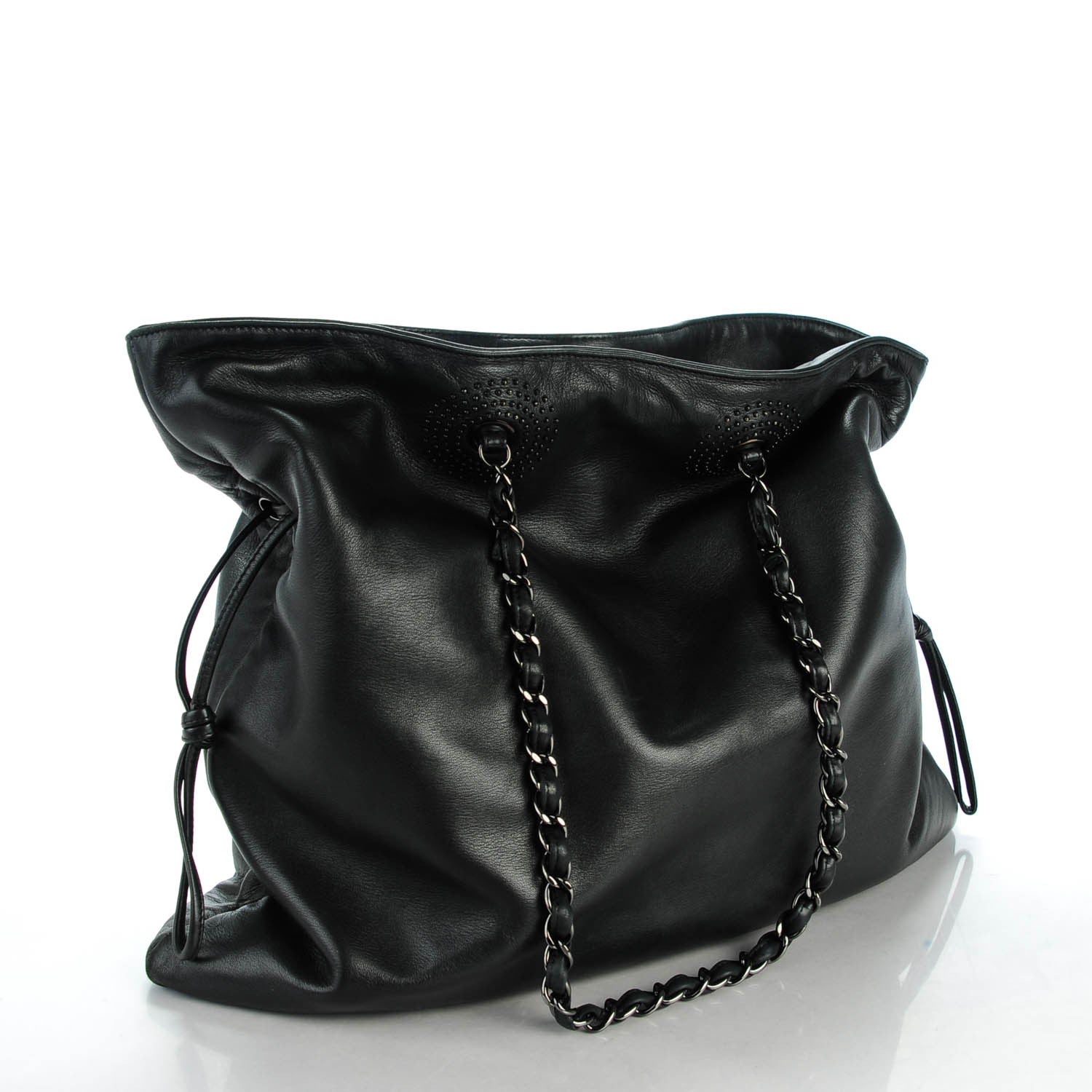 Chanel Lambskin CC Studded Bonbons Tote Black 3 of 7