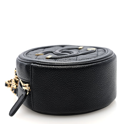 Chanel Caviar Quilted Round Filigree Crossbody Black 4 of 11