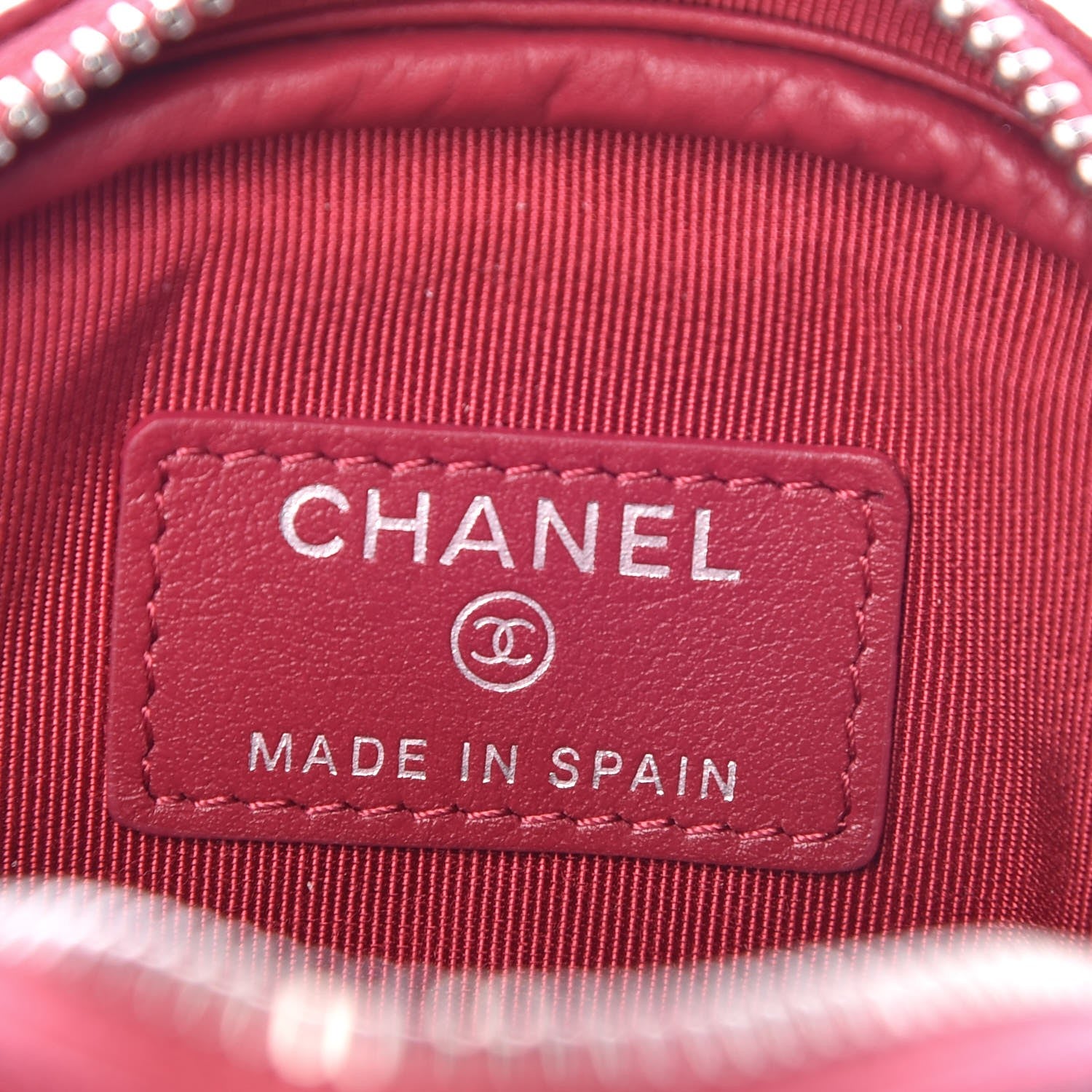 Chanel Caviar Quilted Zip Around Classic Coin Purse Dark Pink 6 of 9