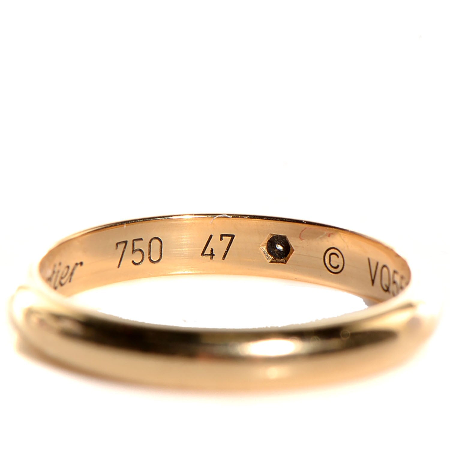 Cartier 18k Yellow Gold Diamond 2.6mm Wedding Band Ring Size 47 US 4 5 of 6