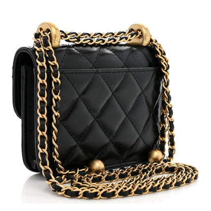 Chanel Calfskin Quilted Perfect Fit Coin Purse With Chain Black 2 of 12