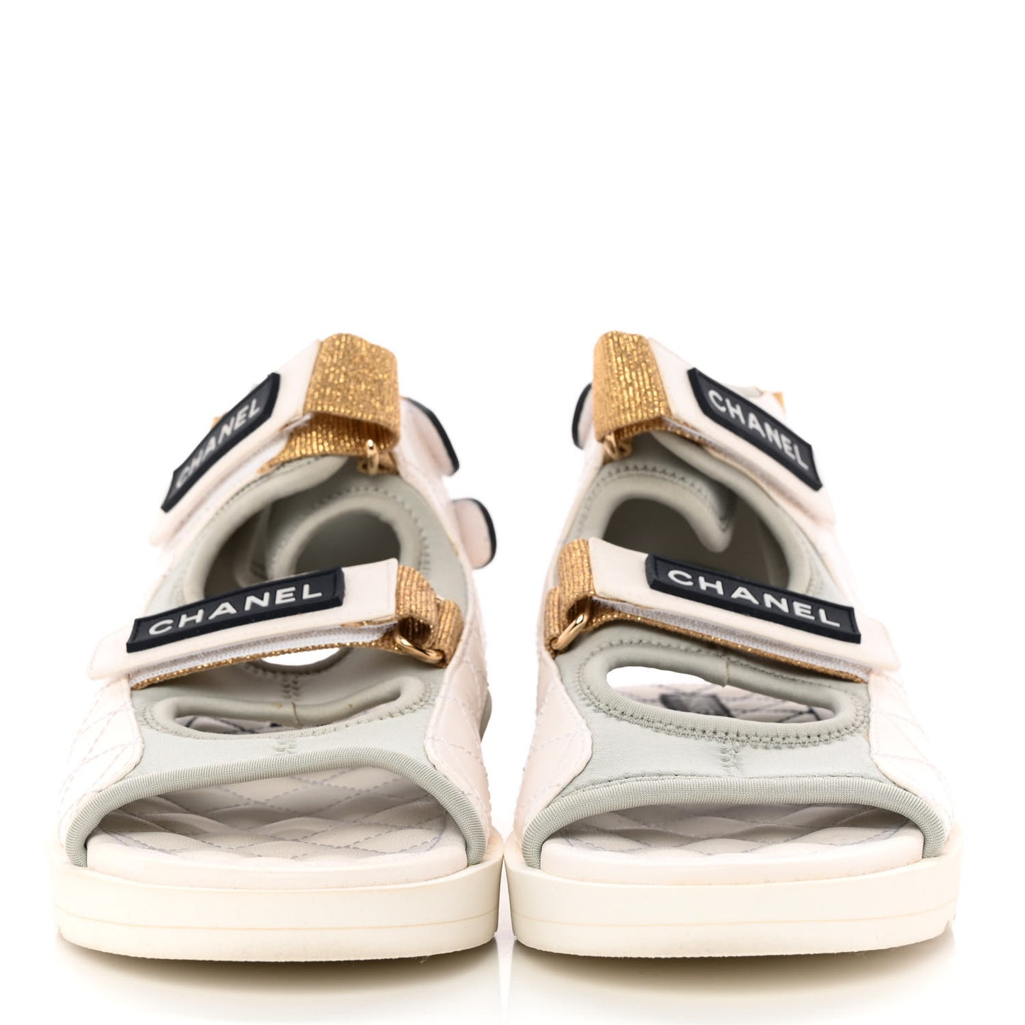 Goatskin Fabric TPU Gladiator Sandals 37 White Light Grey Navy Blue