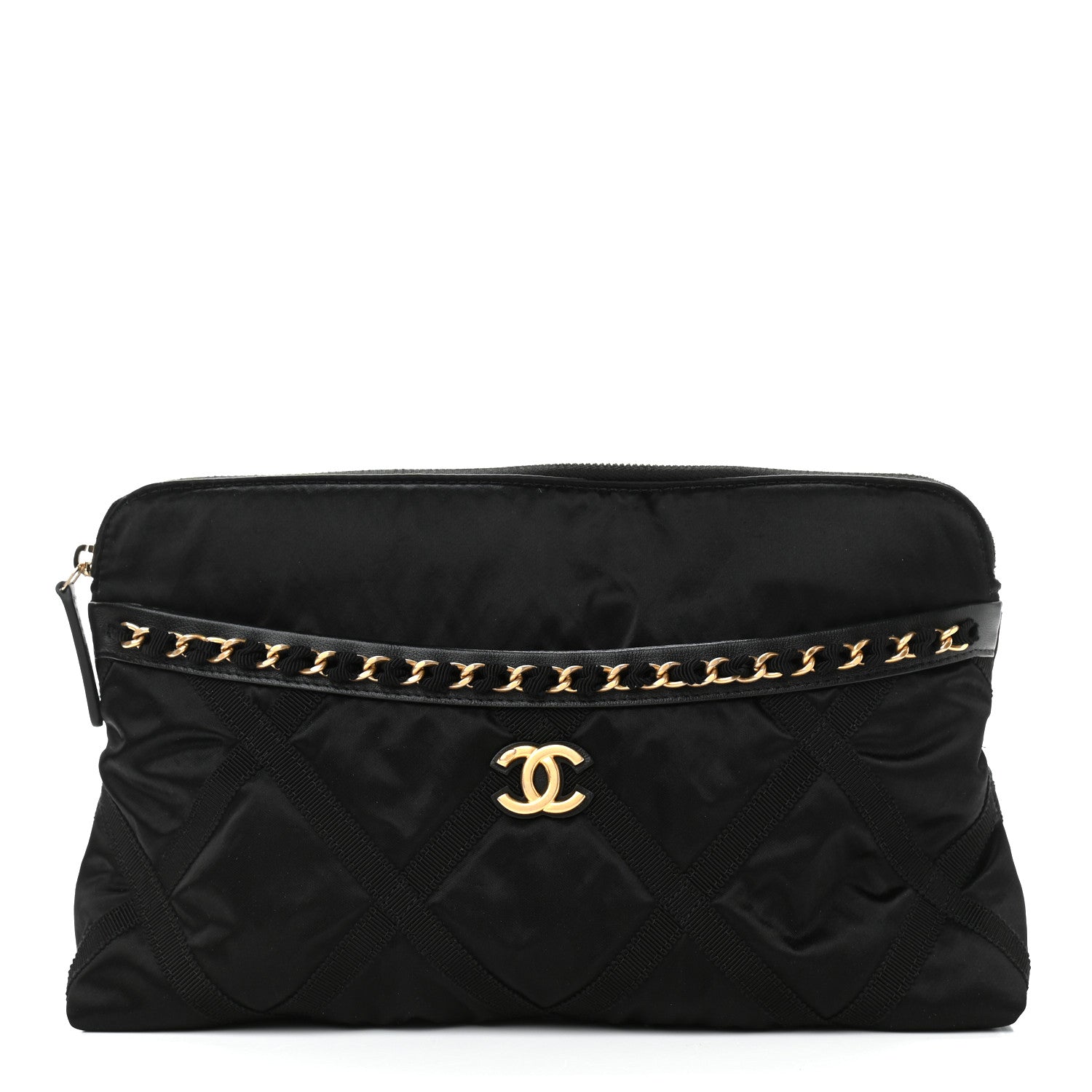 Chanel Nylon Grosgrain Large Lifestyle Pouch With Foldable Tote Black 4 of 12