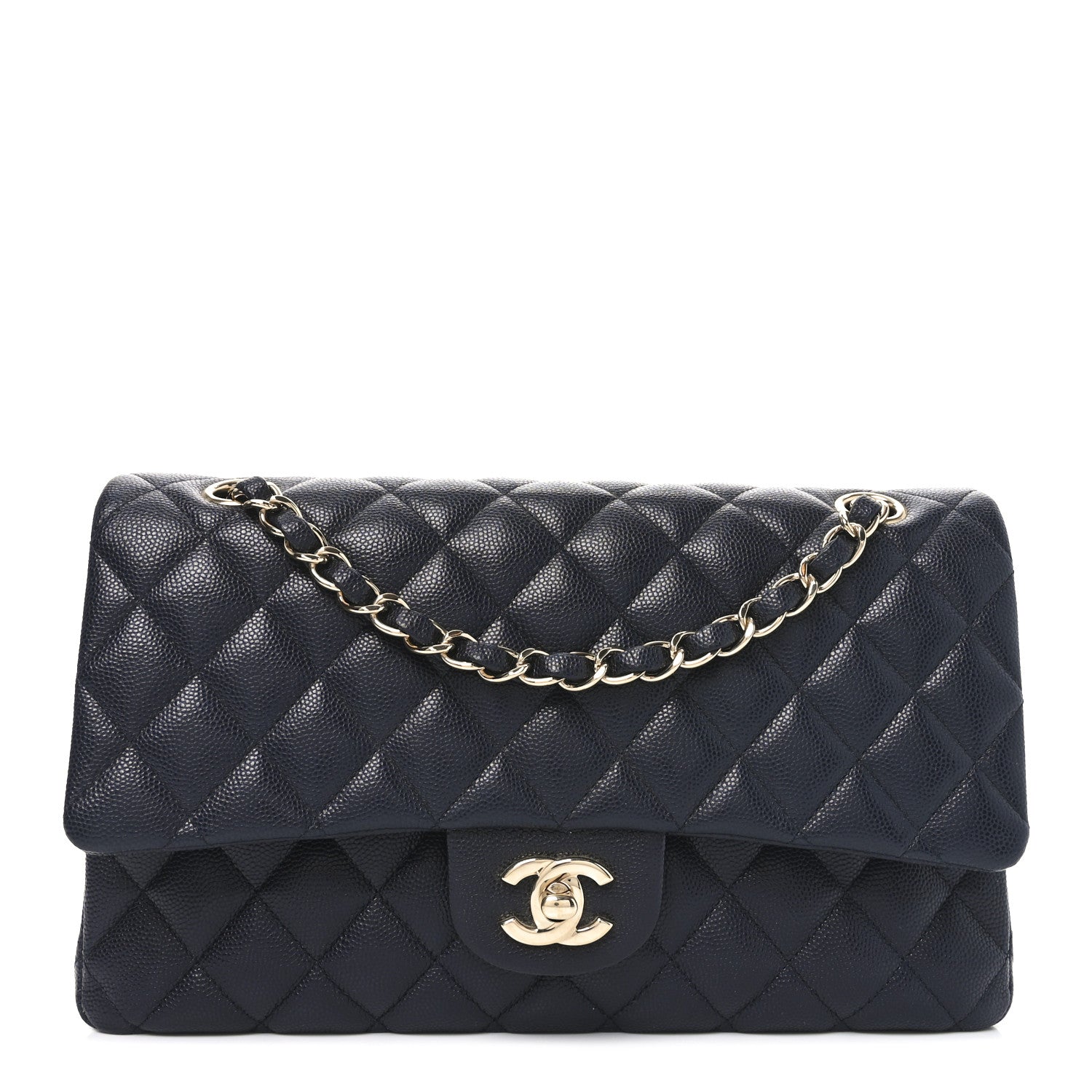 Chanel Caviar Quilted Medium Double Flap Navy 1 of 10